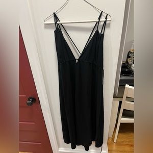 Zara black dress size medium - NWT - v neck with Criss cross back